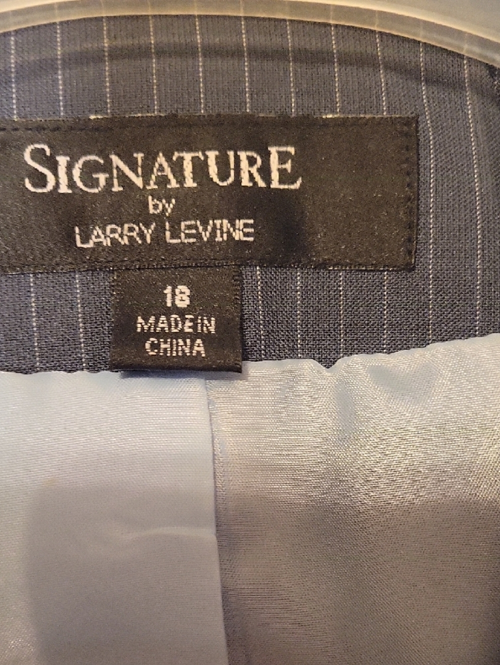 Larry Levine Navy Pinstripe Suit - Jacket & Pant - Picture 2 of 6